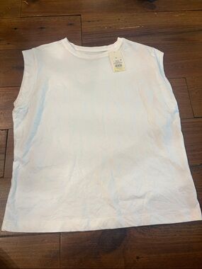 a new day White Sleeveless Muscle Tee